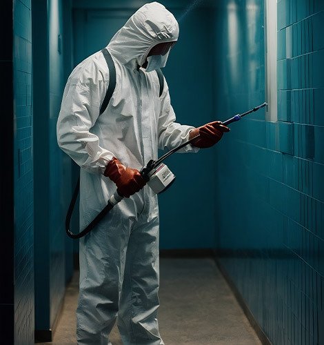 Professional spraying pesticide for pest control service in Sydney home
