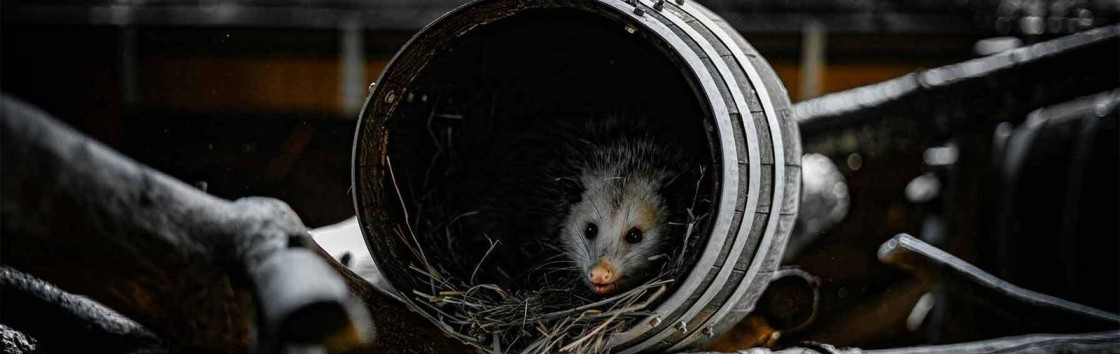 professional pest control technician removing possum safely