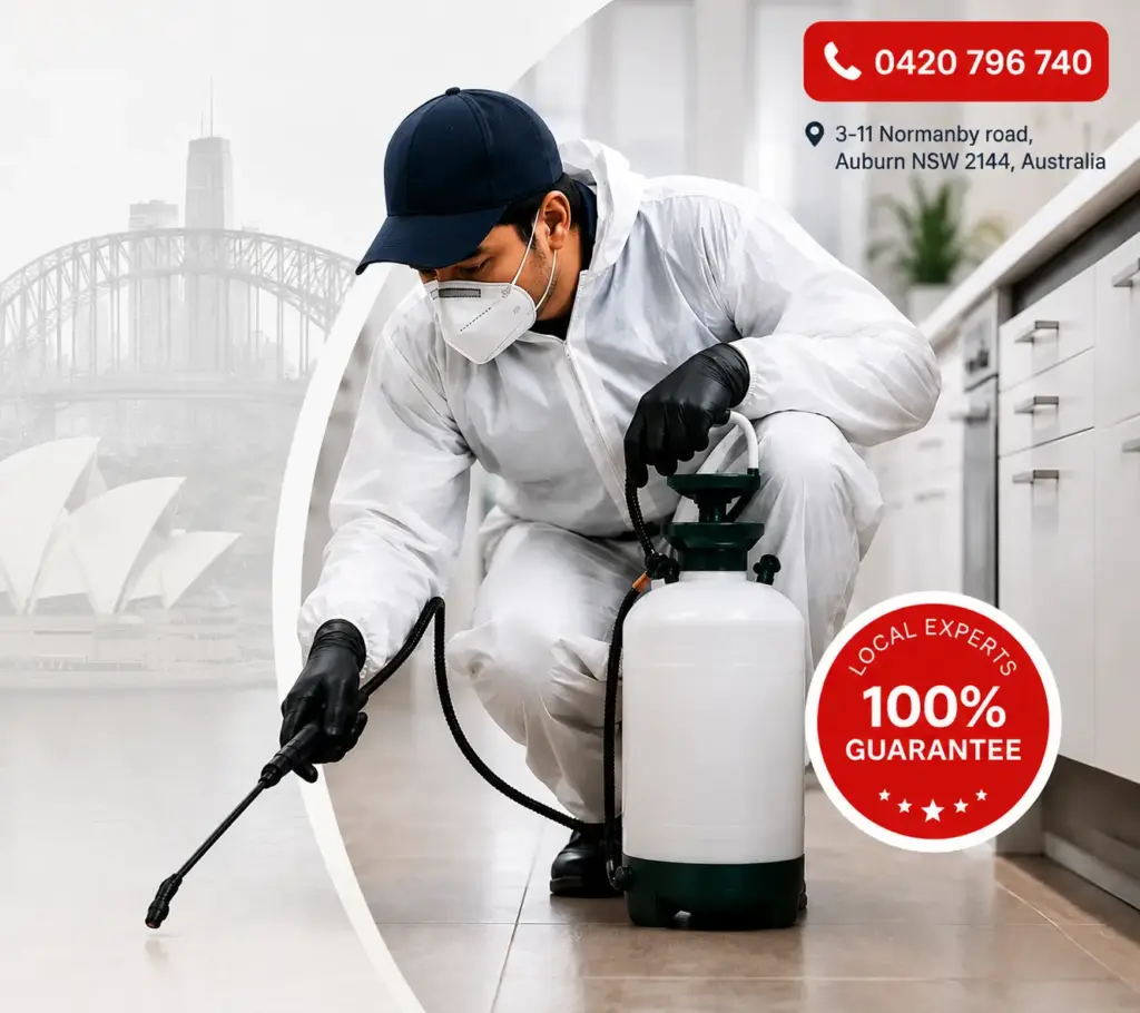 Professional technician providing Nepali pest control services in Sydney kitchen area by Hamro Best Pest Control.