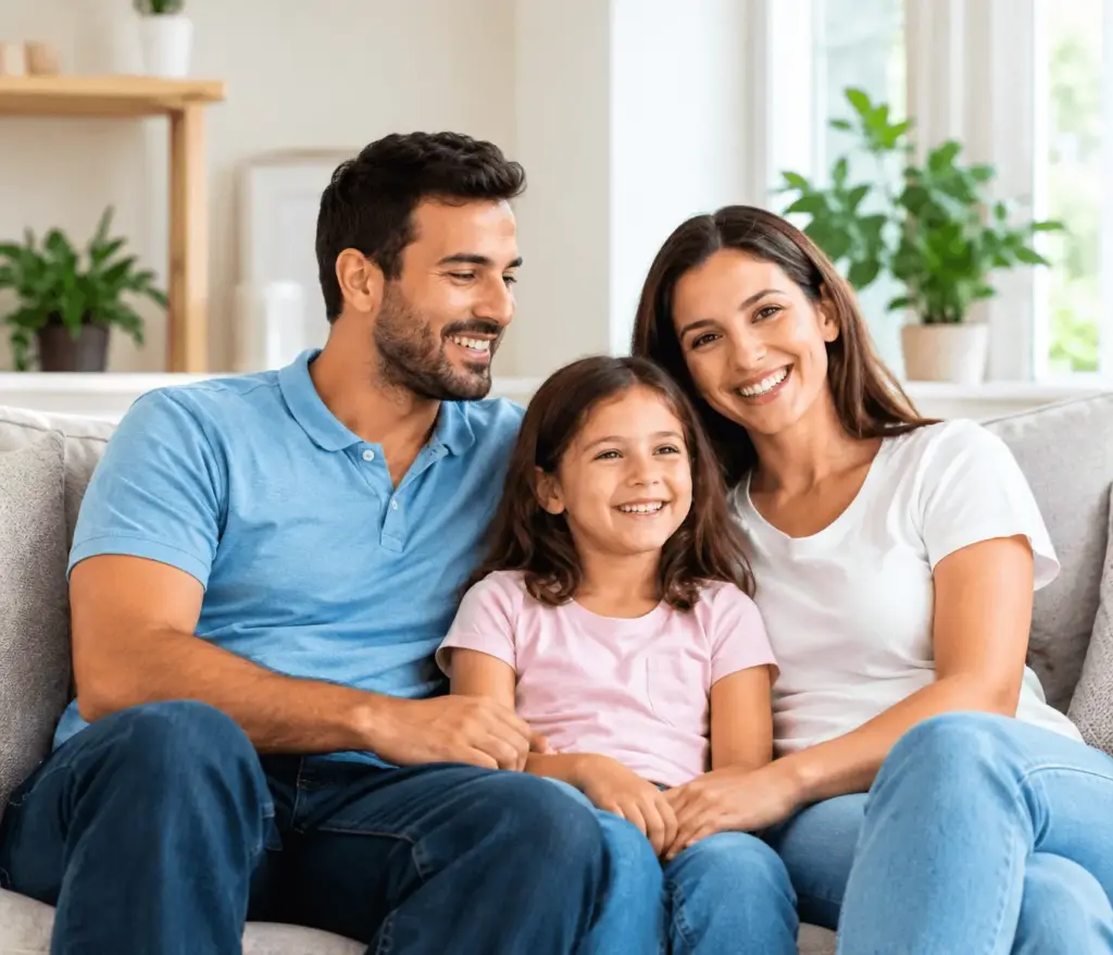 Happy family enjoying a pest-free home in Regents Park