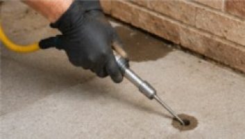 injecting chemical under the slabs for chemical barrier termites